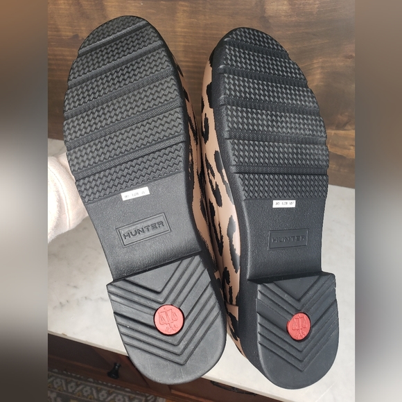 NEW Hunter low leopard matte rain boots womens size 7 - Picture 10 of 10